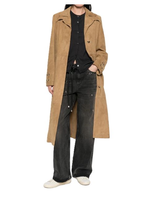 Golden Goose trench in pelle scamosciata leggera con cintura Golden Goose | GWP02565P00230315155